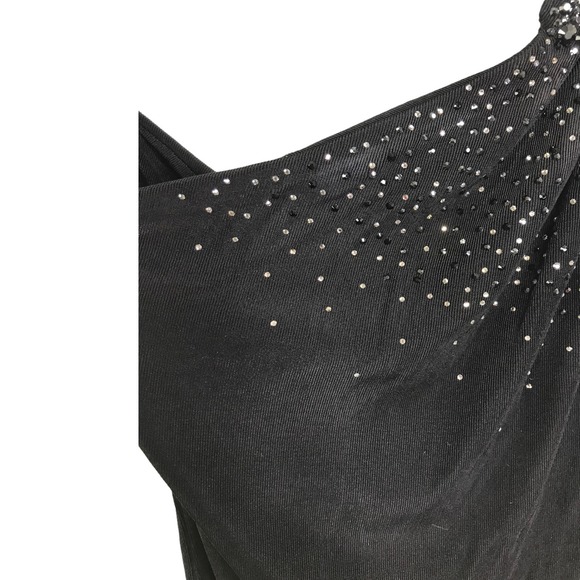 Claudio Milano Women One-Shoulder Top Black Diamond Evening Swarovski Crystals S - Picture 6 of 11